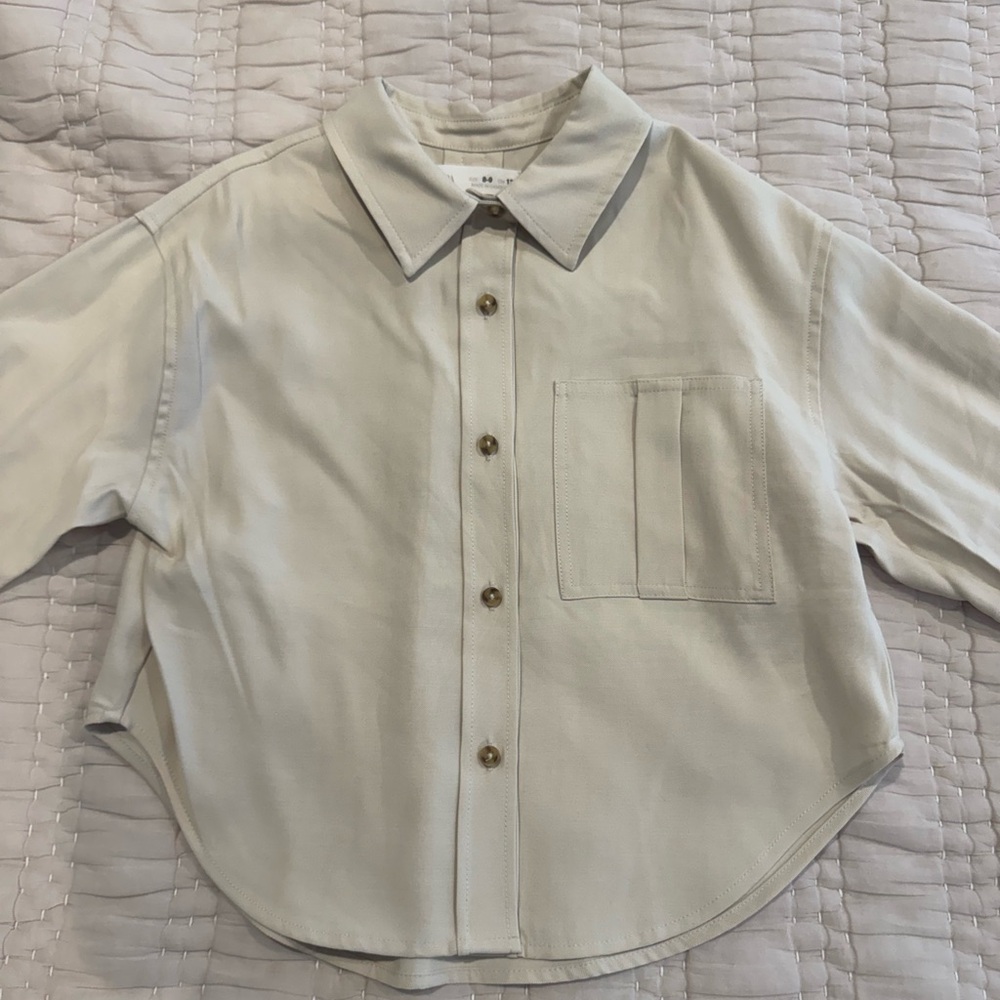 ZARA - Size 8-9 - Kids Cream Button-Up Shirt (Never worn!!)